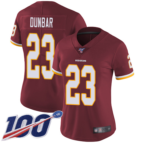Washington Redskins Limited Burgundy Red Women Quinton Dunbar Home Jersey NFL Football 23->youth nfl jersey->Youth Jersey